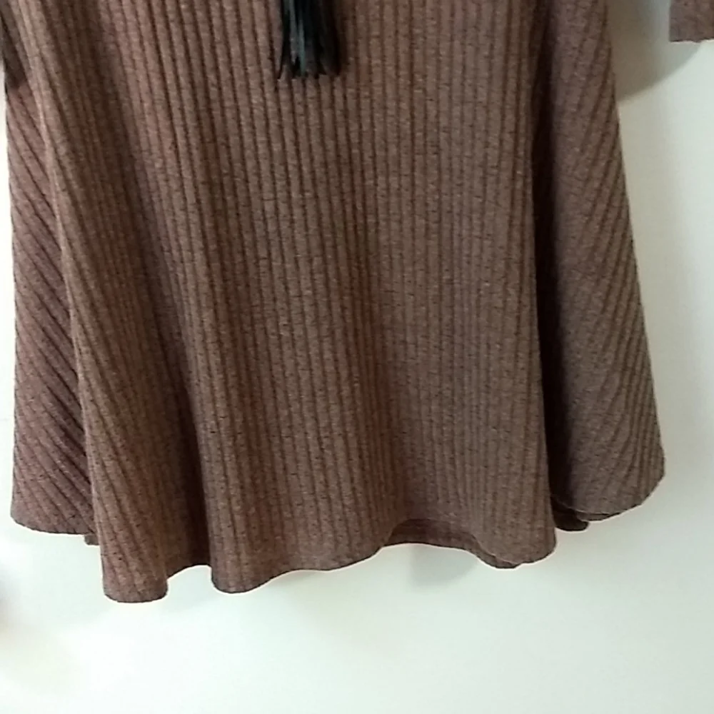 Pinc Ribbed Knit Light Brown Dress